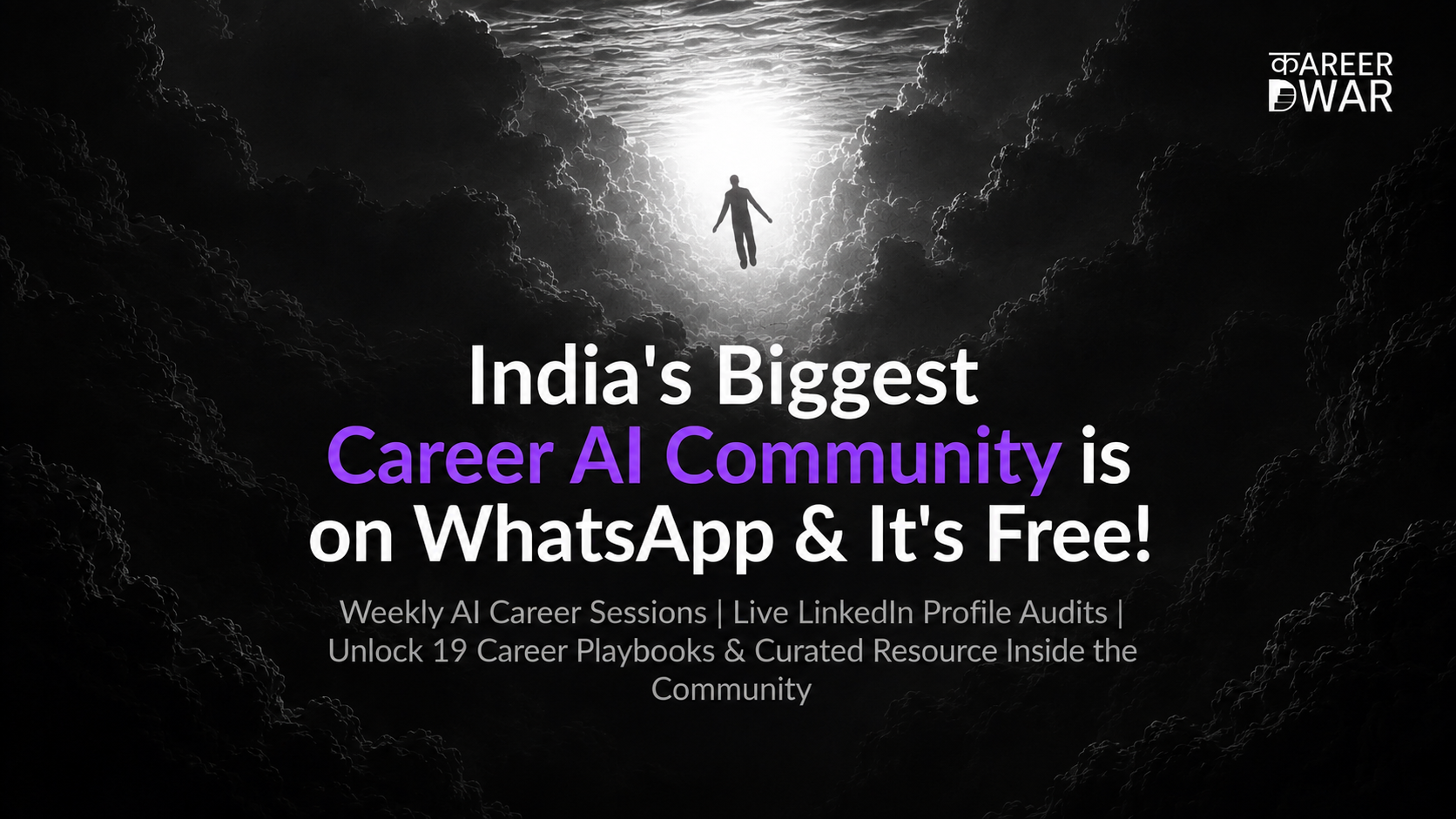 India's biggest Career AI community is on WhatsApp and it's free — weekly AI career sessions, live LinkedIn profile audits, 19 career playbooks